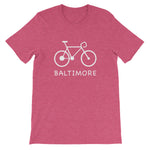 Bike for Baltimore t-shirt heather raspberry
