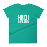 Women's HBCU educated t-shirt heather green