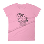 Women's Black Wall Street short sleeve t-shirt Charity Pink