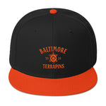 Vintage Baltimore Terrapin Snapback Hat black and orange