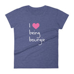 Women's I Love Being Bourgie t-shirt heather blue