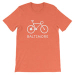 Bike for Baltimore t-shirt heather orange