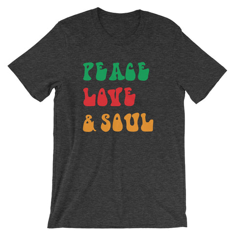Peace Love & Soul t-shirt Dark Heather grey