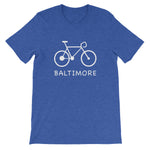 Bike for Baltimore t-shirt heather true royal