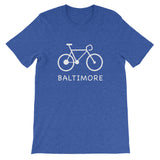 Bike for Baltimore t-shirt heather true royal