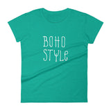 Women's Boho Style t-shirt heather green