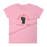 Women's Kiss Me short sleeve t-shirt Charity Pink