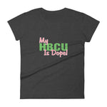 My HBCU is Dope Pink & Green Women's short sleeve t-shirt